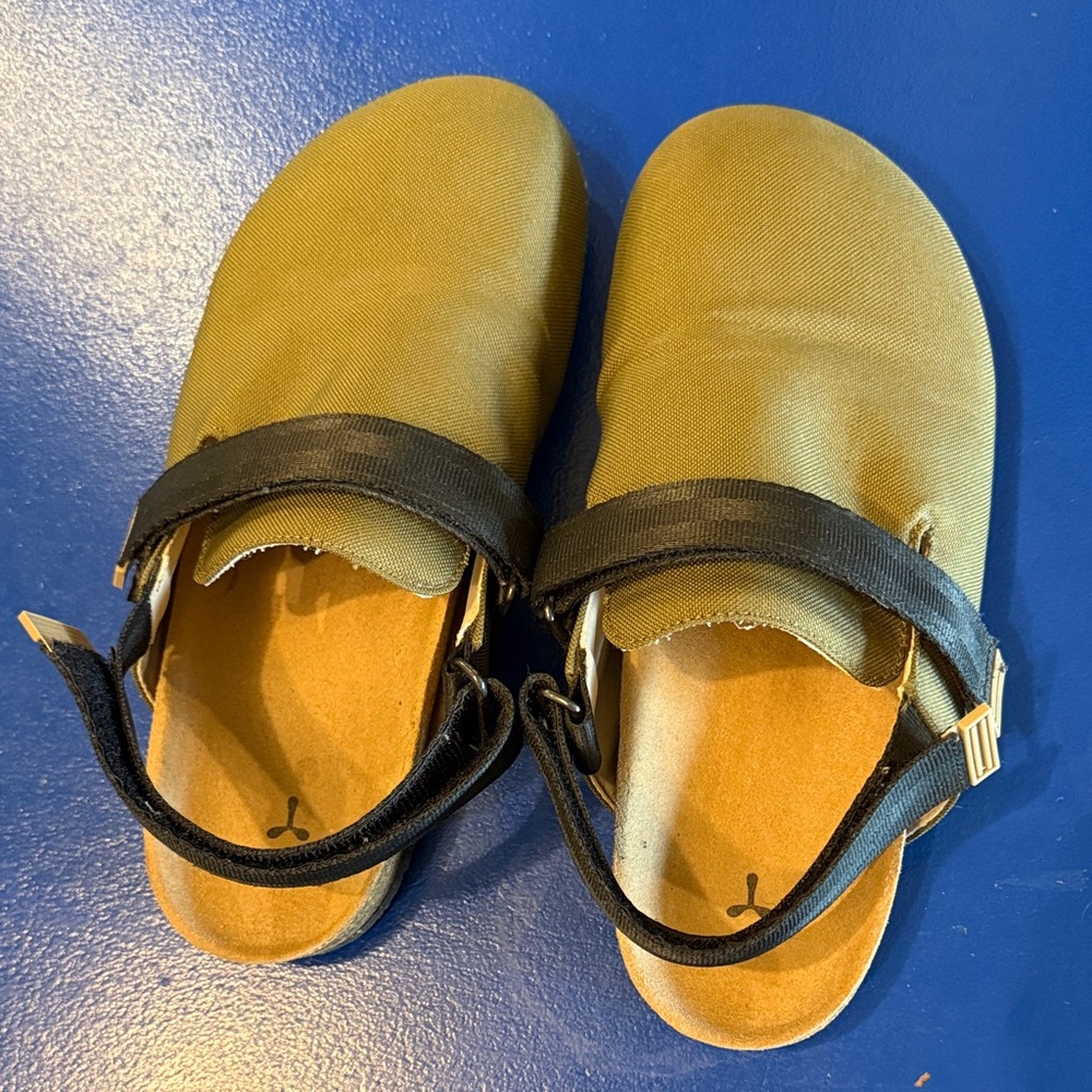 Thesus Vegan Sandals EUC Size 40 Olive Green Black Straps Made in Portugal 🌿